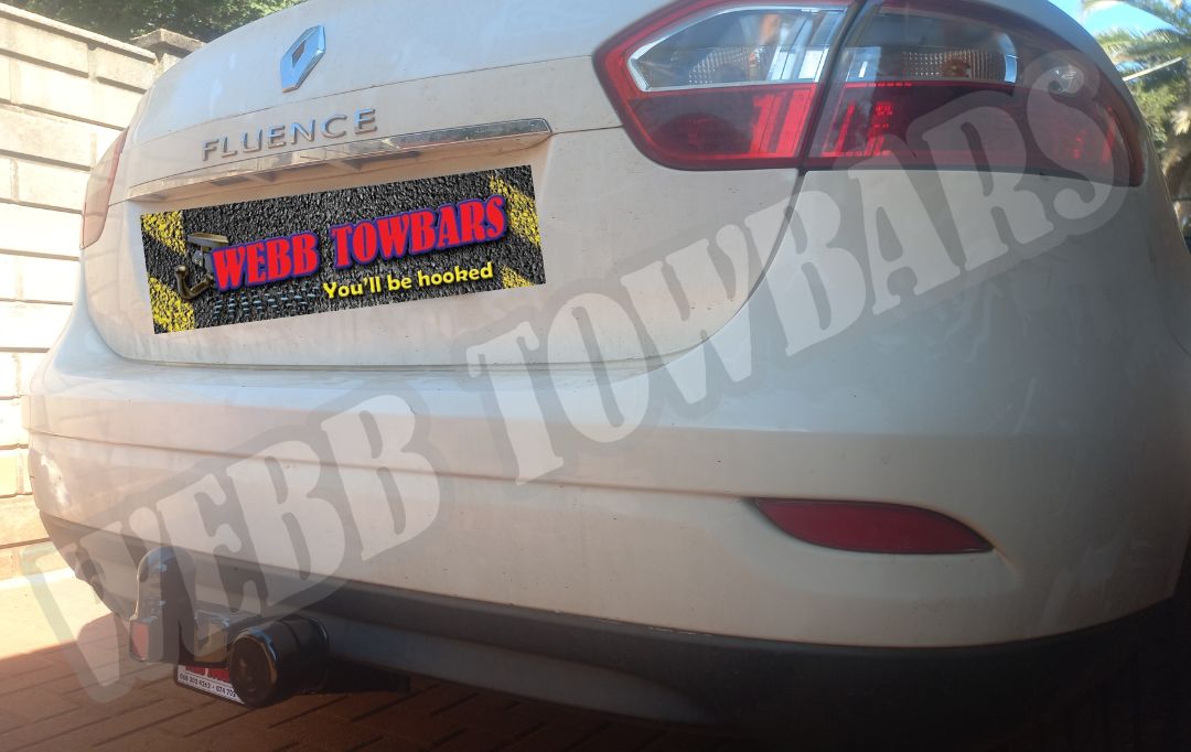 Renault Fluence fitted with a custom standard towbar by Webb Towbars in Gauteng, South Africa – premium towing solution with 5-year warranty