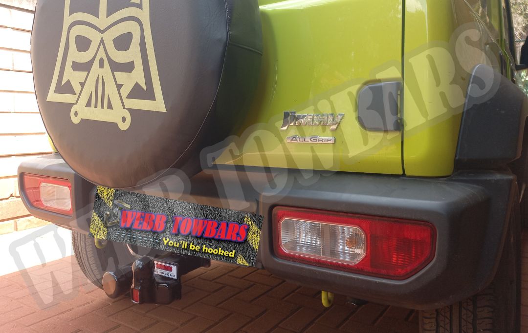 Suzuki Jimny equipped with a rugged standard towbar by Webb Towbars in Gauteng, South Africa – built for off-road capability and dependable towing performance