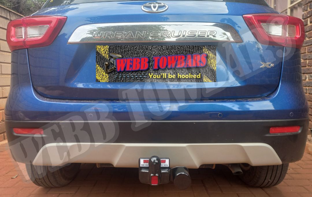 Toyota Urban Cruiser fitted with a durable standard towbar by Webb Towbars in Gauteng, South Africa – combining city style with versatile towing functionality