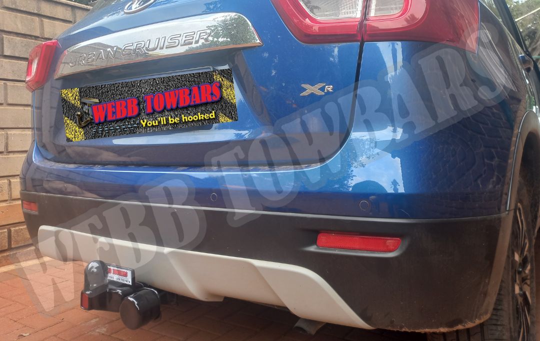 Toyota Urban Cruiser fitted with a durable standard towbar by Webb Towbars in Gauteng, South Africa – combining city style with versatile towing functionality