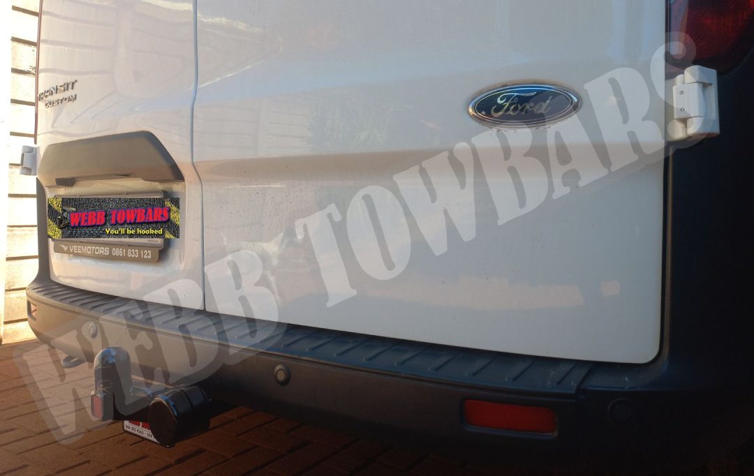 Ford Transit Custom fitted with Standard Towbar, professionally manufactured and installed by Webb Towbars, Gauteng, South Africa.