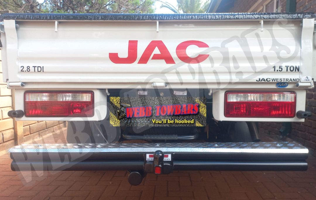 JAC Motors X200 Double Tube and Step Towbar expertly manufactured and fitted by Webb Towbars in Gauteng, South Africa for enhanced towing performance and durability.