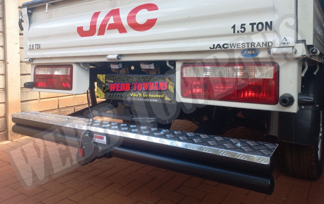 JAC Motors X200 Double Tube and Step Towbar expertly manufactured and fitted by Webb Towbars in Gauteng, South Africa for enhanced towing performance and durability.
