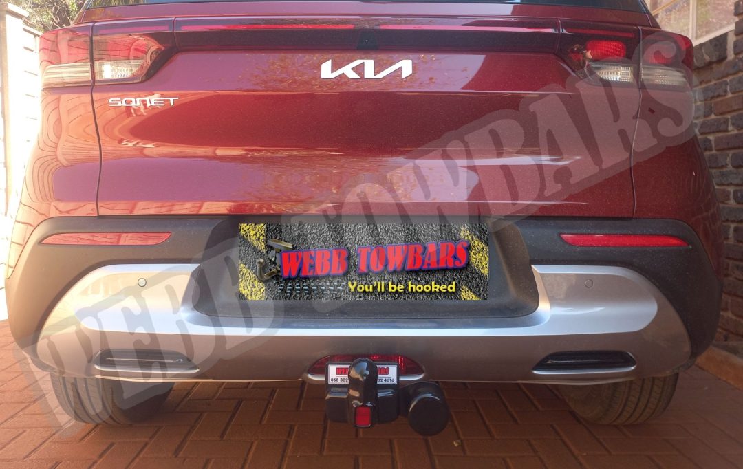 Kia Sonet fitted with a standard towbar by Webb Towbars in Meyerton, Gauteng – expert towbar installation for compact SUVs in South Africa