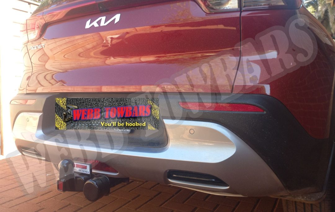 Kia Sonet fitted with a standard towbar by Webb Towbars in Meyerton, Gauteng – expert towbar installation for compact SUVs in South Africa