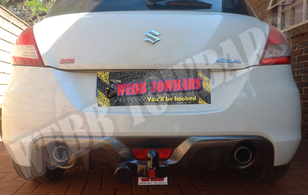 Webb Towbars standard towbar installation on Suzuki Swift Sport in Gauteng, South Africa – custom fit for performance and reliability