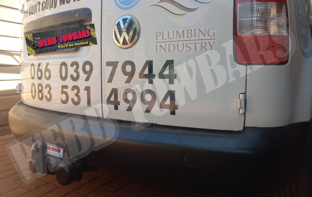 Volkswagen Caddy fitted with a standard towbar by Webb Towbars in Gauteng, South Africa – durable towing solution for commercial and everyday use