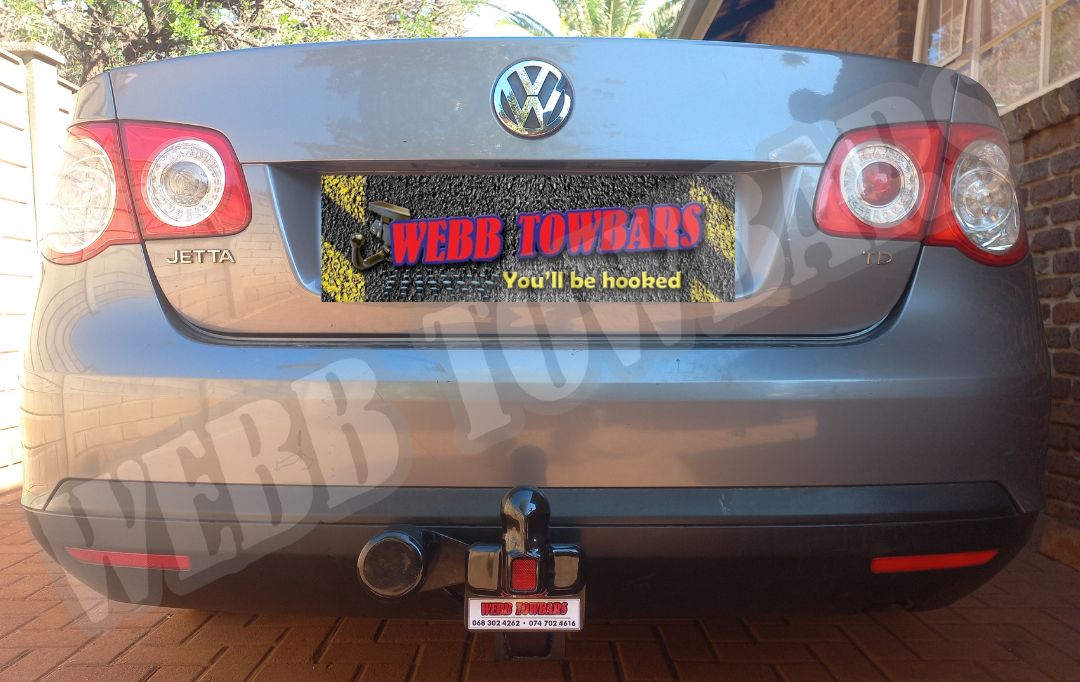 Volkswagen Jetta fitted with standard towbar by Webb Towbars in Gauteng South Africa – professional towbar installation for reliable towing performance