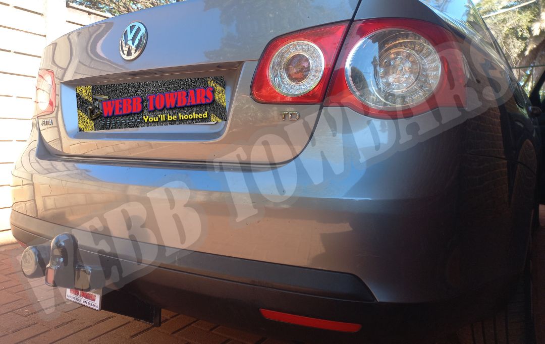 Volkswagen Jetta fitted with standard towbar by Webb Towbars in Gauteng South Africa – professional towbar installation for reliable towing performance