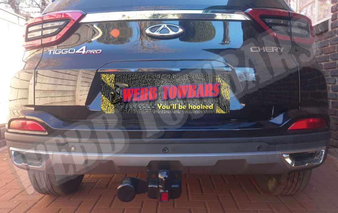 Chery Tiggo4Pro fitted with a standard towbar by Webb Towbars in Gauteng, South Africa – custom manufactured for reliable towing performance.