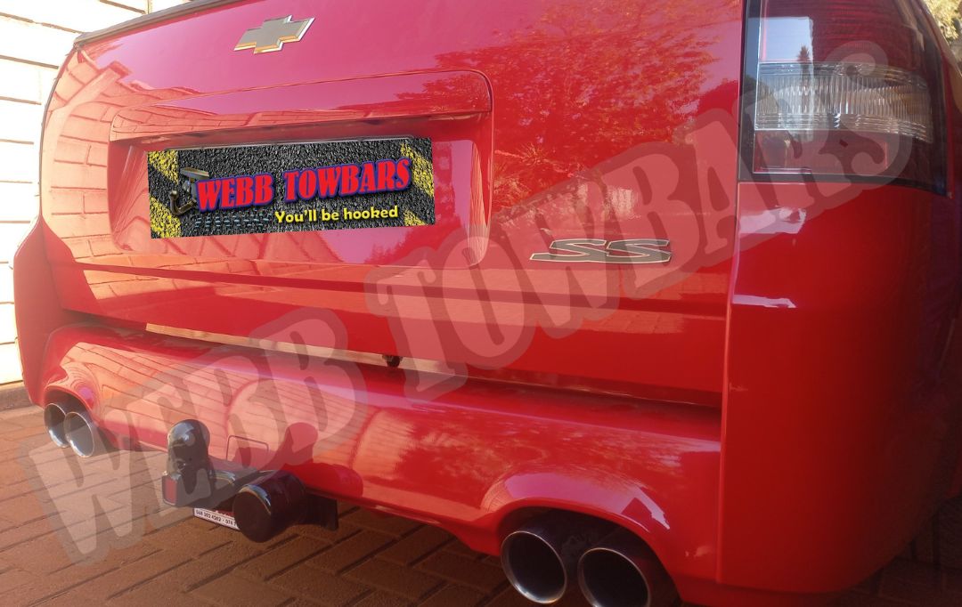 Chevrolet Lumina SS Pik Up fitted with a heavy-duty standard towbar by Webb Towbars in Meyerton, Gauteng – custom-manufactured for strength and towing performance.