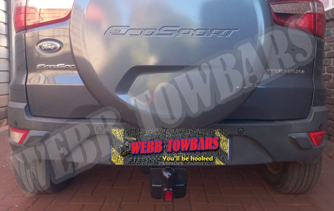 Detachable towbar installation on Ford EcoSport Titanium by Webb Towbars in Gauteng, South Africa – custom-manufactured fitment ensuring seamless design and towing reliability.
