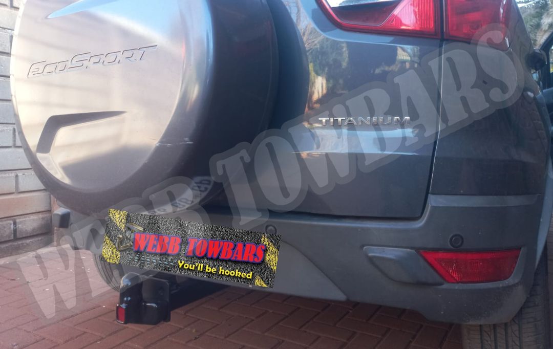 Detachable towbar installation on Ford EcoSport Titanium by Webb Towbars in Gauteng, South Africa – custom-manufactured fitment ensuring seamless design and towing reliability.