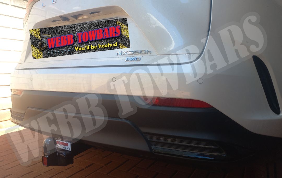 Detachable Towbar for Lexus NX350h professionally manufactured and installed by Webb Towbars in Meyerton, Gauteng, South Africa – premium hybrid-compatible towing solution.