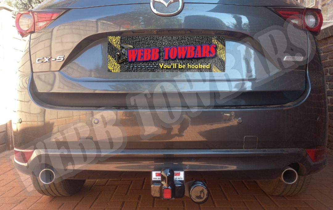 Mazda CX-5 fitted with a standard towbar by Webb Towbars in Gauteng, South Africa – custom-manufactured for strength and reliability