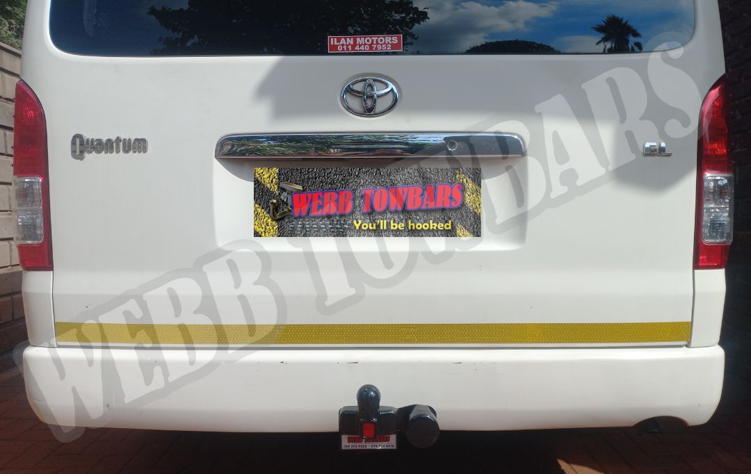 Toyota Quantum fitted with a Standard Towbar by Webb Towbars in Meyerton, Gauteng – Expertly manufactured for safe and reliable towing across South Africa.