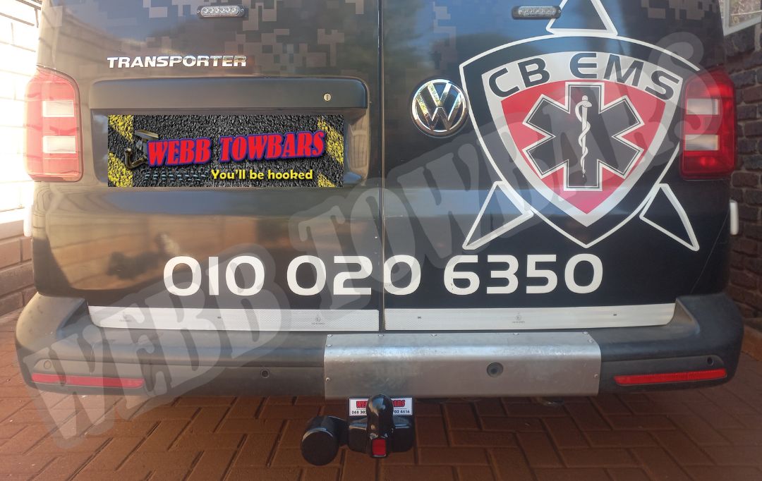 Volkswagen Transporter fitted with a custom standard towbar by Webb Towbars in Gauteng, South Africa – expert manufacturing and installation service.
