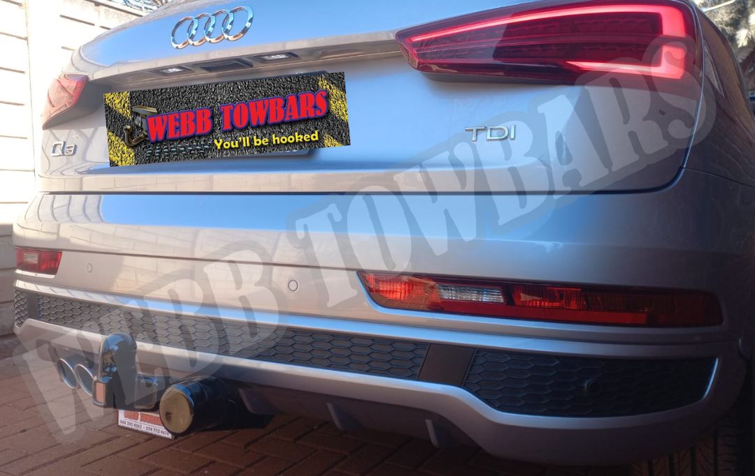 Audi Q3 fitted with standard towbar by Webb Towbars in Gauteng, South Africa – custom-manufactured and professionally installed towing solution