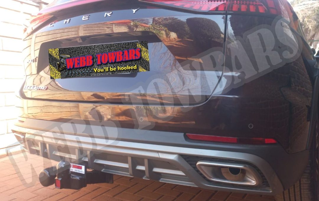 Chery Tiggo8 Pro Standard Towbar manufactured and professionally fitted by Webb Towbars in Meyerton, Gauteng, South Africa – durable, high-quality towbar installation.
