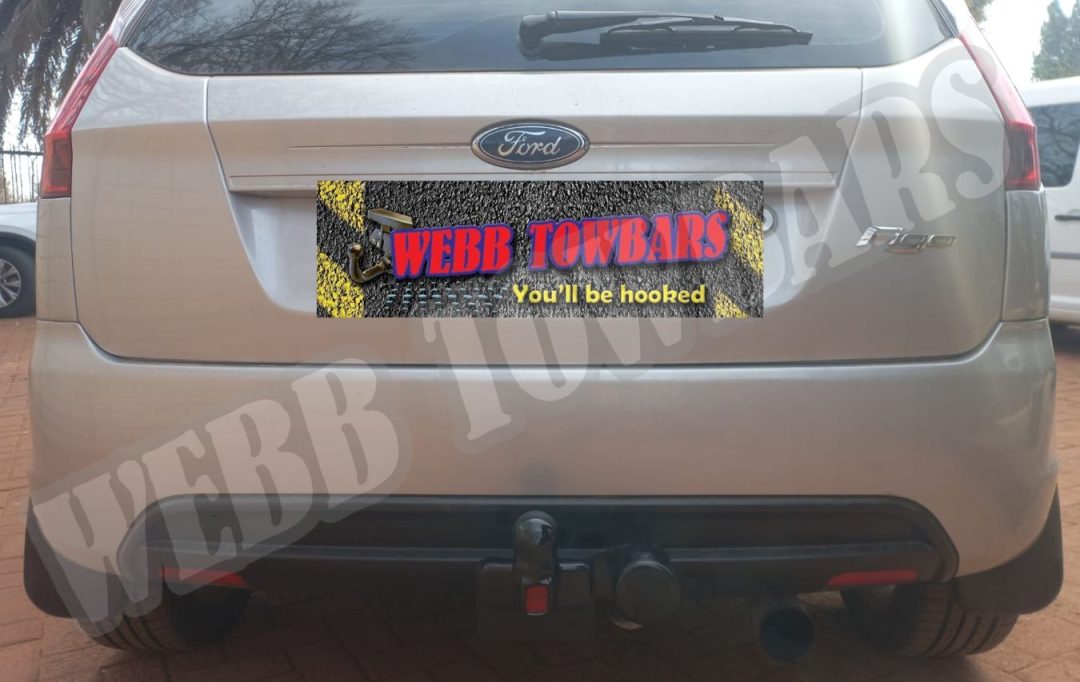 Ford Figo Hatchback fitted with a precision-engineered standard towbar by Webb Towbars in Gauteng, South Africa – custom-manufactured for durability and perfect fitment.