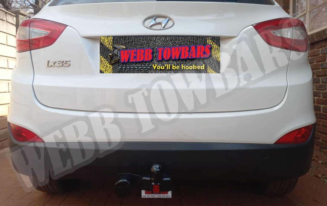 Hyundai ix35 fitted with standard towbar by Webb Towbars in Gauteng, custom-manufactured for reliable towing performance