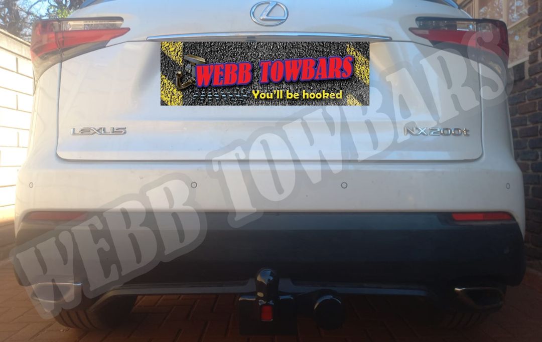 Lexus NX200t fitted with a precision-engineered standard towbar by Webb Towbars in Meyerton, Gauteng – expert installation for luxury performance SUVs