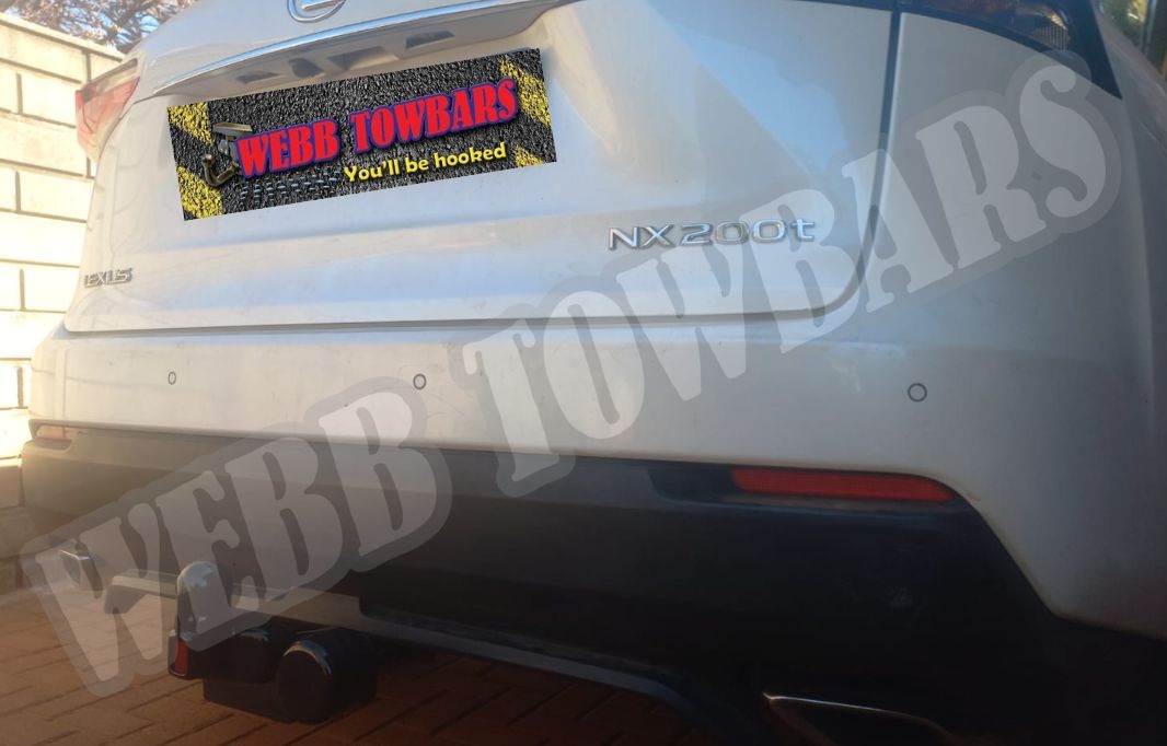 Lexus NX200t fitted with a precision-engineered standard towbar by Webb Towbars in Meyerton, Gauteng – expert installation for luxury performance SUVs