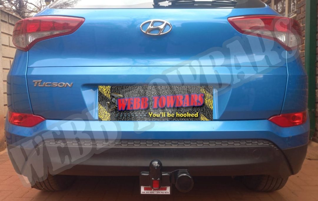 Webb Towbars Hyundai Tucson standard towbar manufactured and professionally fitted in Gauteng South Africa