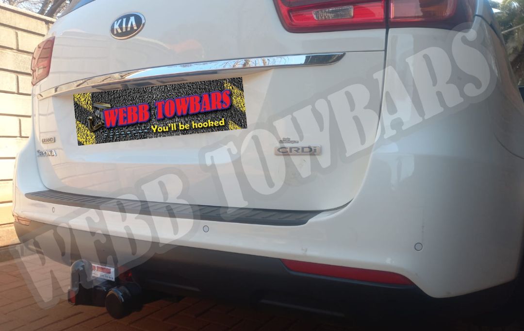 Webb Towbars Kia Grand Sedona standard towbar manufactured and professionally fitted in Gauteng South Africa