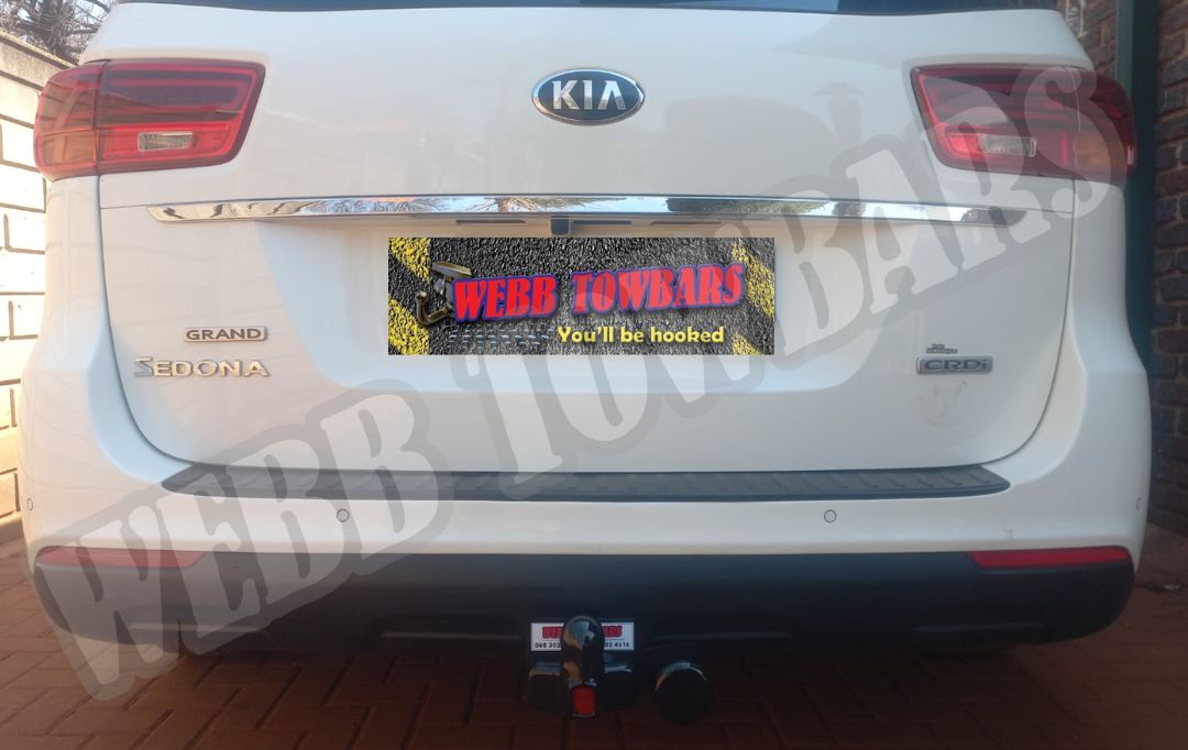 Webb Towbars Kia Grand Sedona standard towbar manufactured and professionally fitted in Gauteng South Africa