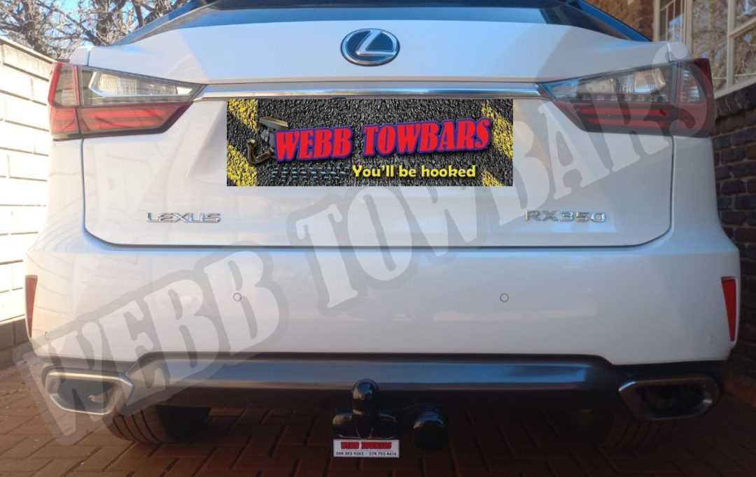 Lexus RX350 fitted with high-quality standard towbar by Webb Towbars in Meyerton, Gauteng - Expert towbar manufacturing and installation in South Africa