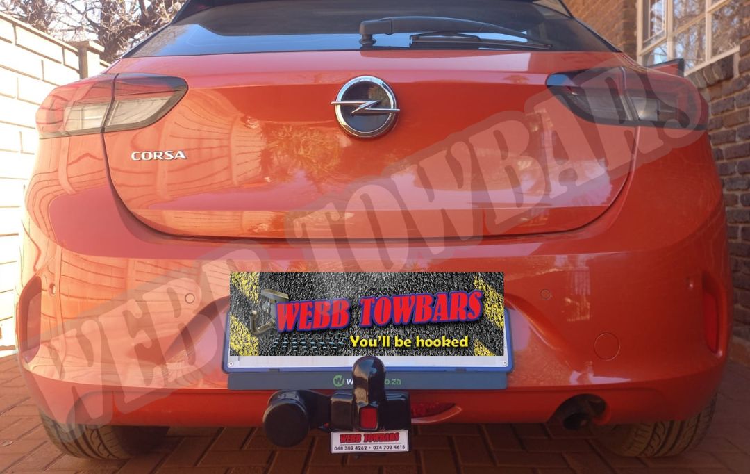 Opel Corsa standard towbar manufactured and professionally fitted by Webb Towbars Gauteng South Africa