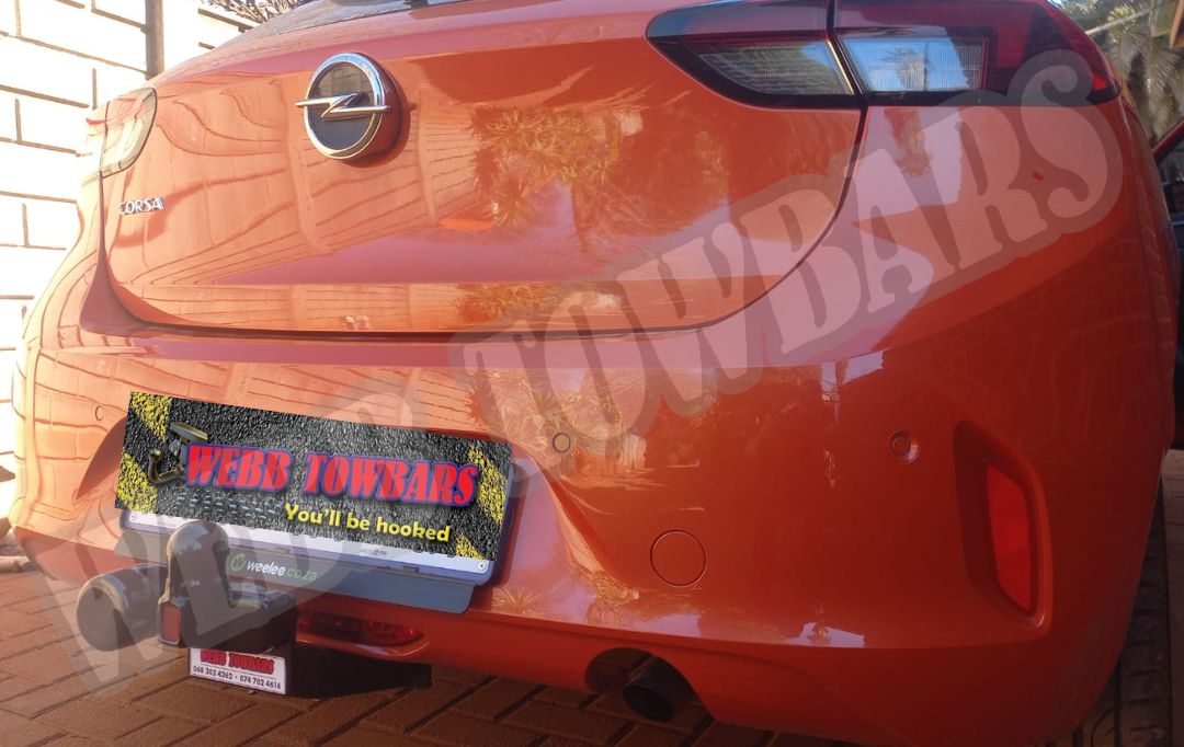 Opel Corsa standard towbar manufactured and professionally fitted by Webb Towbars Gauteng South Africa