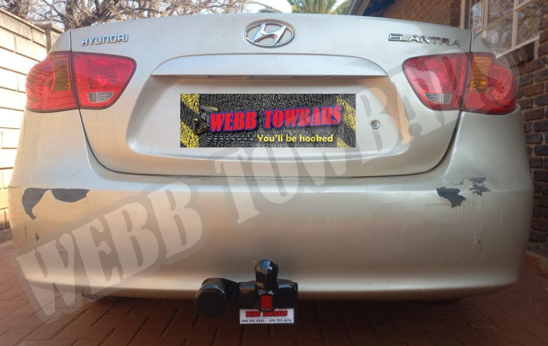 Webb Towbars Hyundai Elantra standard towbar manufactured and fitted in Gauteng South Africa