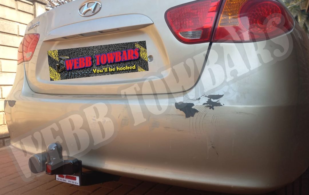 Webb Towbars Hyundai Elantra standard towbar manufactured and fitted in Gauteng South Africa