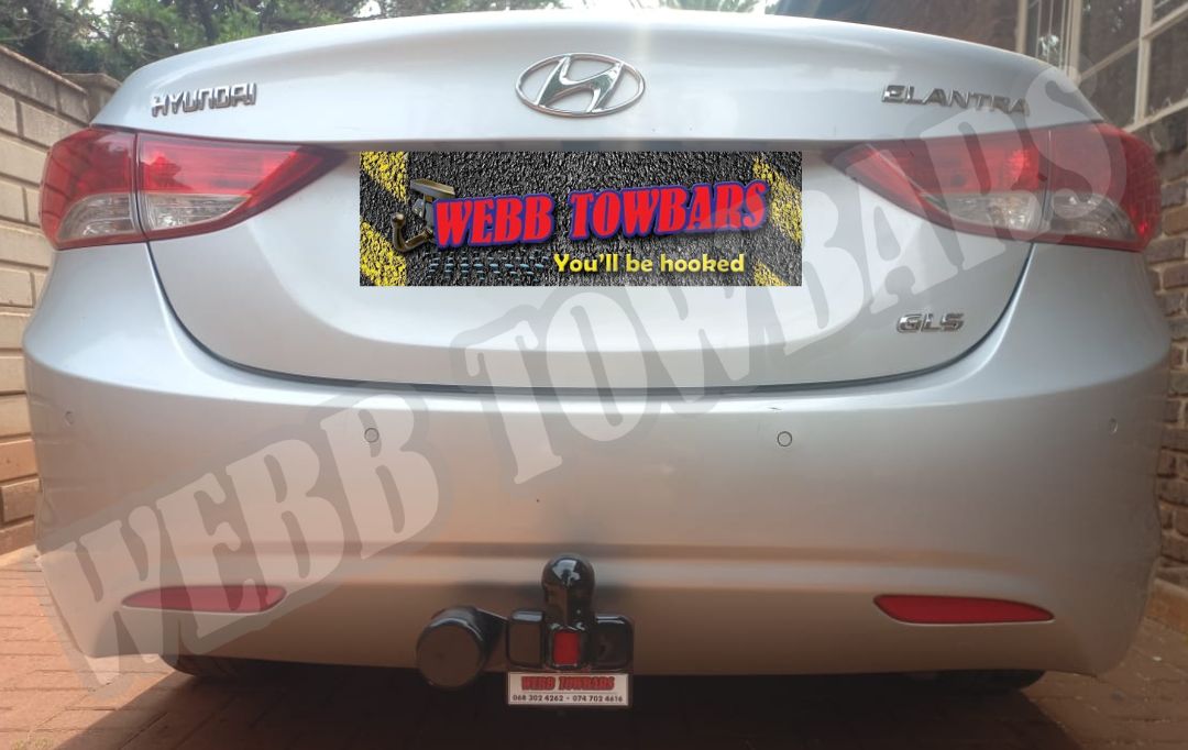 Webb Towbars Hyundai Elantra standard towbar manufactured and fitted in Gauteng South Africa