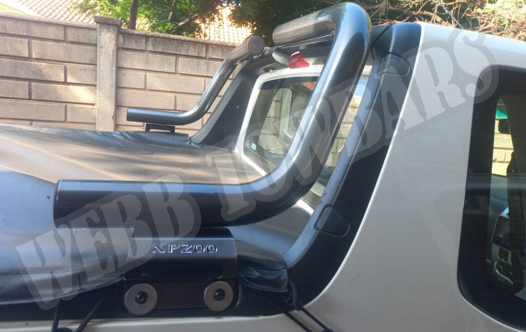 Webb Towbars Nissan NP200 black roll bar manufactured and fitted in Gauteng South Africa