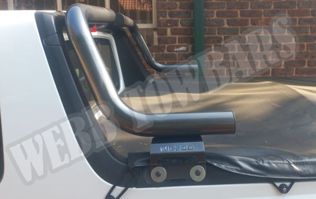 Webb Towbars Nissan NP200 black roll bar manufactured and fitted in Gauteng South Africa