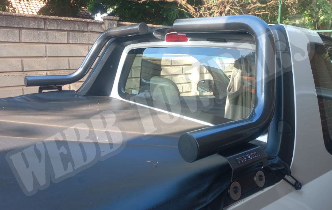 Webb Towbars Nissan NP200 black roll bar manufactured and fitted in Gauteng South Africa