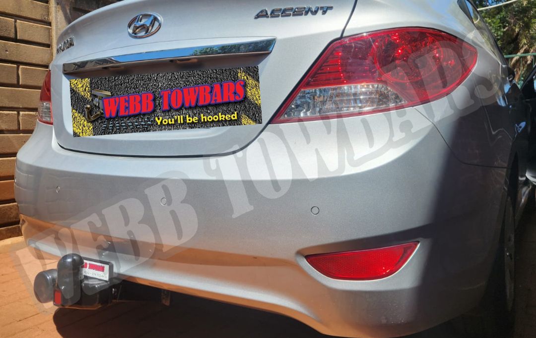 Webb Towbars Hyundai Accent Sedan standard towbar manufactured and fitted in Gauteng South Africa