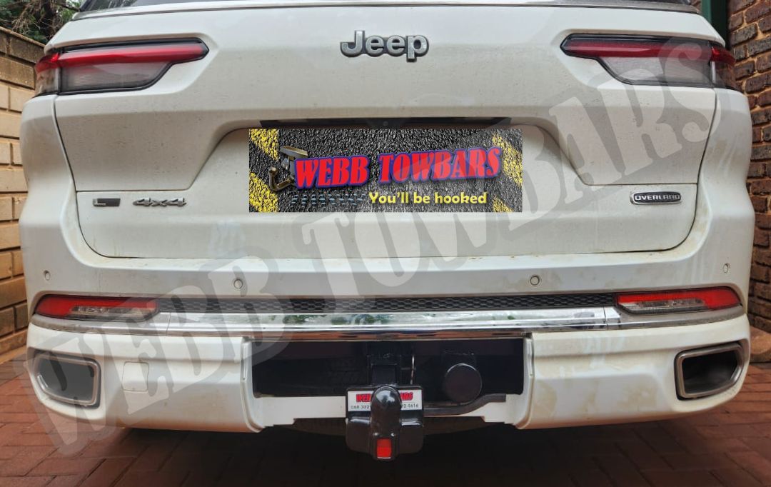 Webb Towbars Jeep Grand Cherokee detachable towbar with concealed cover neat finish manufactured and fitted in Gauteng South Africa