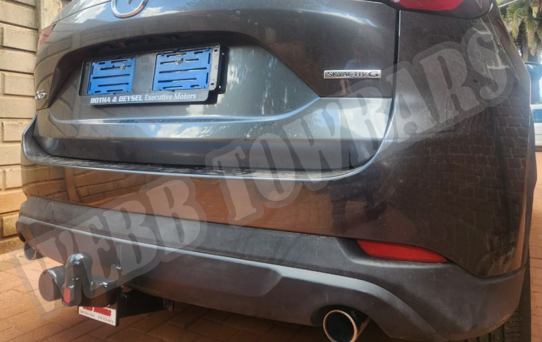 Mazda CX-5 fitted with a standard towbar by Webb Towbars in Gauteng, South Africa – custom-manufactured for strength and reliability