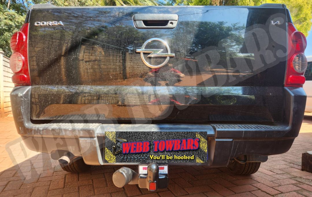 Webb Towbars Opel Corsa Gamma Bakkie standard towbar manufactured and fitted in Gauteng South Africa