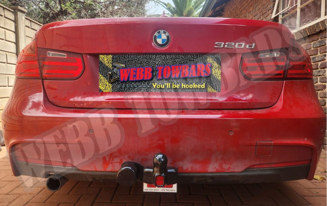Webb Towbars BMW 3 Series F30 standard towbar professionally installed in Gauteng South Africa for premium sedan towing, bicycle racks, light trailers, and everyday driving versatility