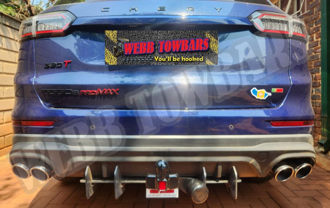 Webb Towbars Chery Tiggo 8 Pro Max standard towbar professionally installed in Gauteng South Africa for family SUV towing, caravan adventures, trailer transport, bike racks, and long-distance travel