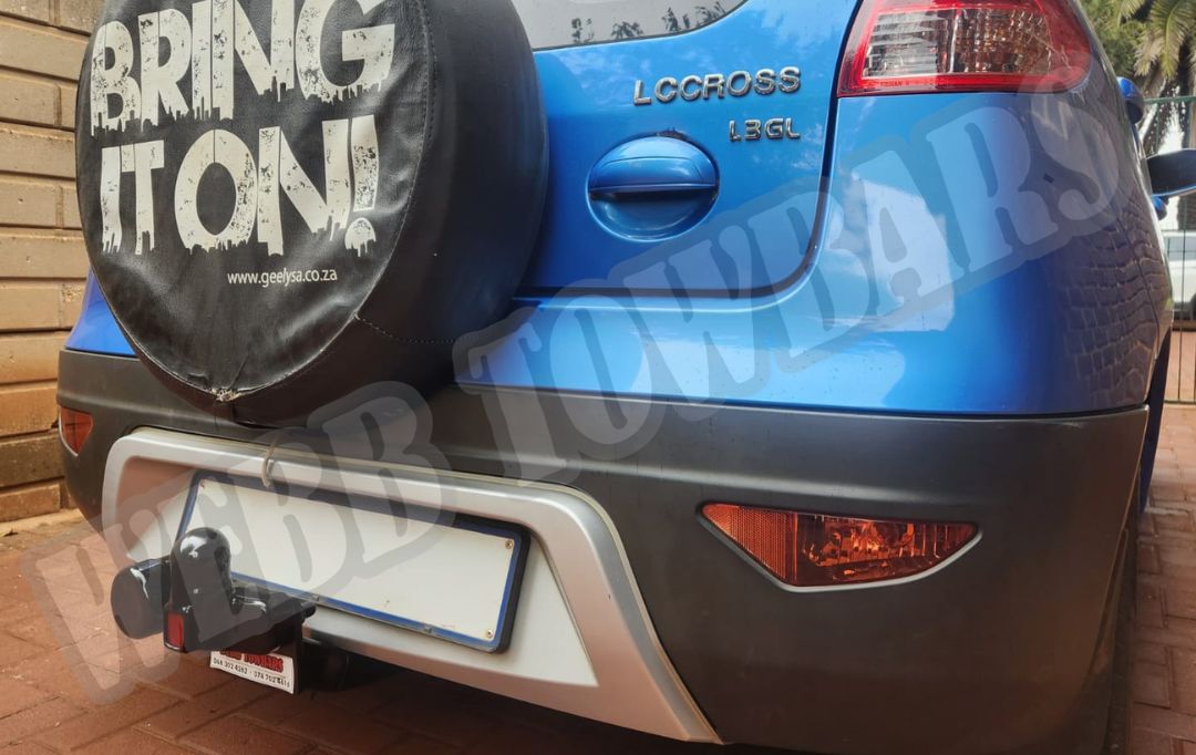 Webb Towbars Geely LC Cross standard towbar professionally installed in Gauteng South Africa for compact crossover towing, bicycle racks, light trailer transport, and everyday driving convenience