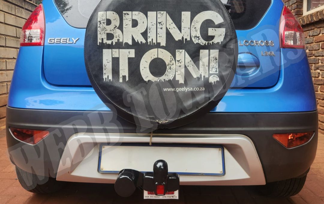 Webb Towbars Geely LC Cross standard towbar professionally installed in Gauteng South Africa for compact crossover towing, bicycle racks, light trailer transport, and everyday driving convenience