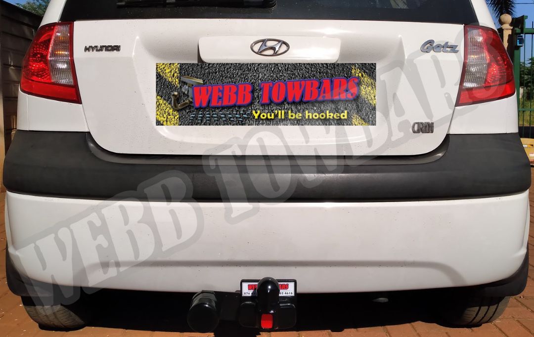 Webb Towbars Hyundai Getz standard towbar professionally manufactured and fitted in Gauteng South Africa for reliable everyday towing and practical transport solutions