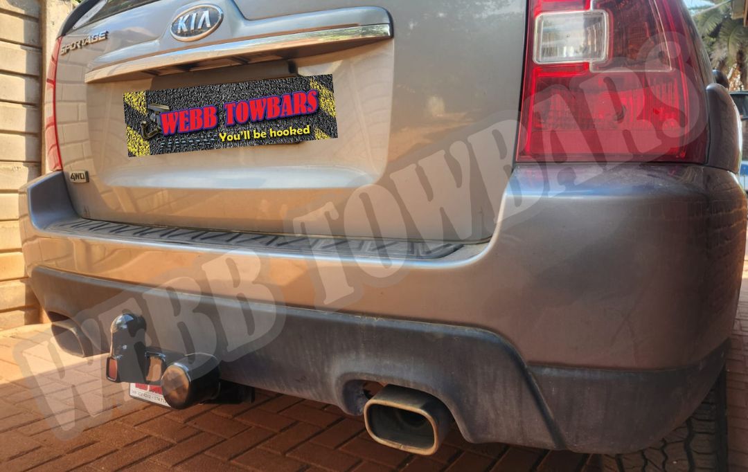 Webb Towbars Kia Sportage standard towbar custom manufactured and professionally fitted in Gauteng South Africa for family travel, trailer towing, bike racks, and everyday SUV practicality