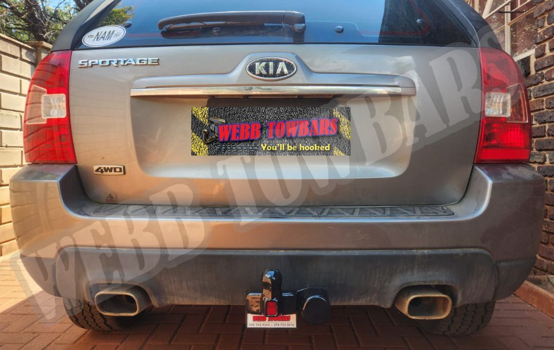 Webb Towbars Kia Sportage standard towbar custom manufactured and professionally fitted in Gauteng South Africa for family travel, trailer towing, bike racks, and everyday SUV practicality